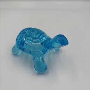Vintage Plastic Blue Turtle Figurine